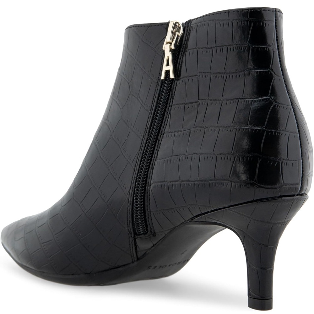 NWT AEROSOLES Women’s Edith Short Boot in Black Croco Size 9 - Picture 1 of 8
